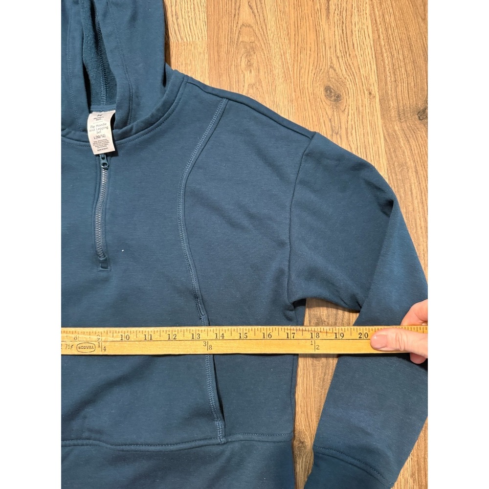 Member's Mark Sweatshirt, Youth Girls Size Large, Blue, Quarter Zipper, Pullover - Picture 7 of 9